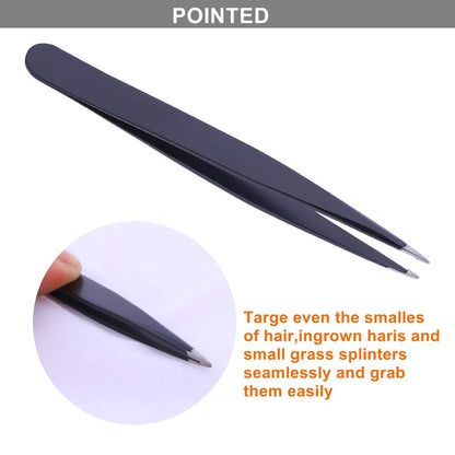 - Stadux Eyebrow Tweezers | 3 Piece | Professional Stainless Steel Precision Tweezers for Eyebrows Plucking, Ingrown Hair Remover and Facial hair -