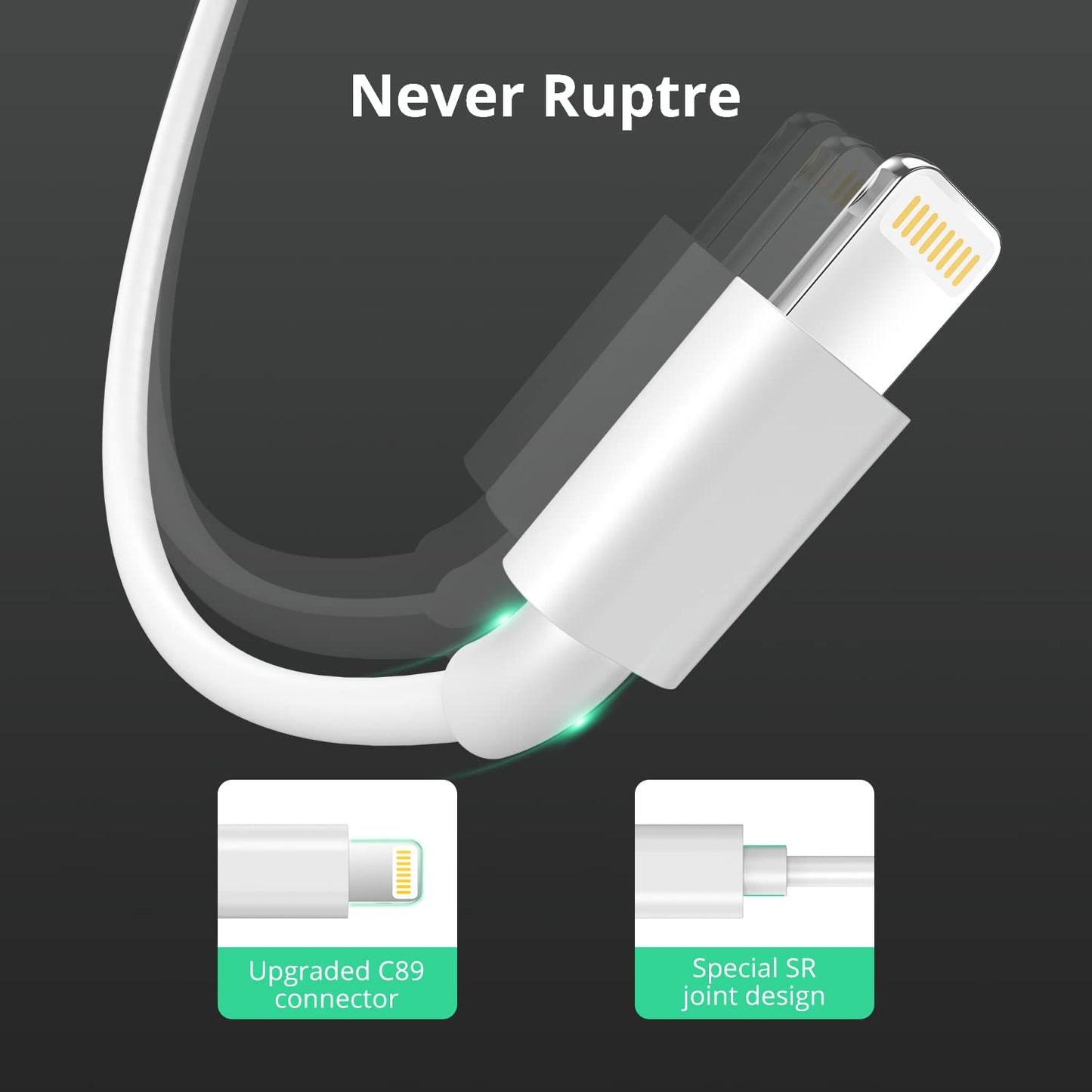 2Pack 1.8M Charger Cable [Apple MFi Certified] 6 Foot, 2.4A Lightning to USB Fast Charging Lead for iPhone 14 13 12 11 Pro Max XS XR X 8 7 6 Plus 5, iPad and iPod