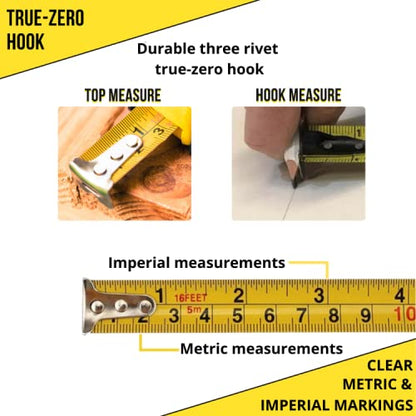 - TEFCOL Retractable Tape Measure | 5m | 16Ft | Heavy Duty Nylon Coated Measuring Tape | Imperial and Metric -