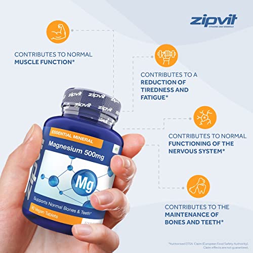 - Magnesium 500mg | 90 Vegan Tablets | 3 Months Supply | Supports Muscle and Bone Health -
