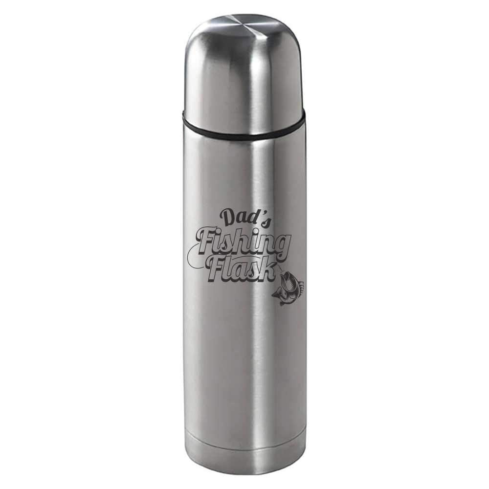 - Personalised Fishing Brushed Steel Insulated Vacuum Flask | 500ml | Engraved -