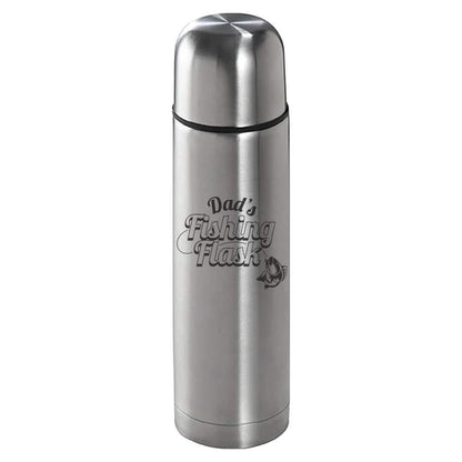 - Personalised Fishing Brushed Steel Insulated Vacuum Flask | 500ml | Engraved -