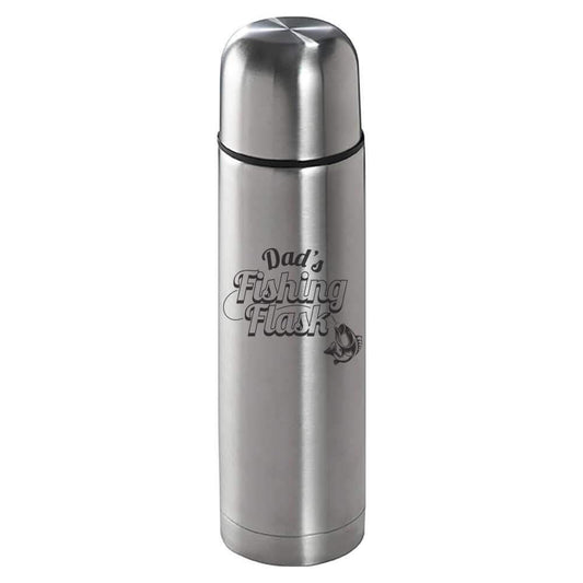 - Personalised Fishing Brushed Steel Insulated Vacuum Flask | 500ml | Engraved -
