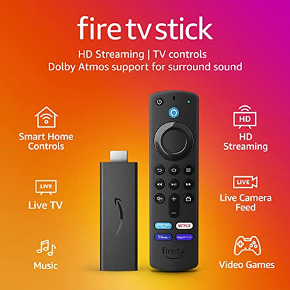Amazon Fire TV Stick, Alexa Voice Remote, TV controls and access to hundreds of thousands of films and TV episodes