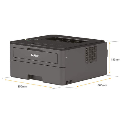 Brother HL-L2370DN Mono Laser Printer - Single Function, USB 2.0/Network, 2 Sided Printing, A4 Printer, Small Office/Home Office Printer, Dark Grey/Black