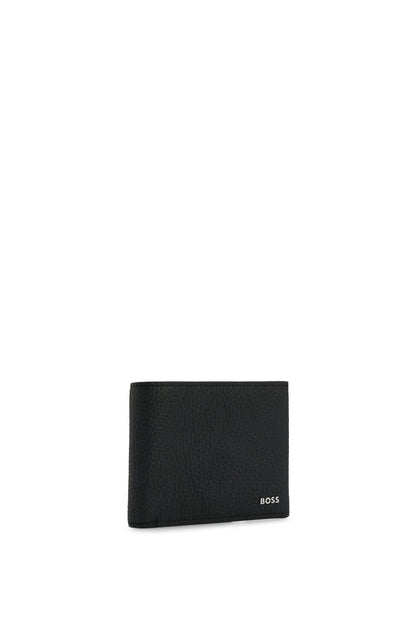 BOSS Mens Crosstown Trifold Logo Wallet in Italian Leather