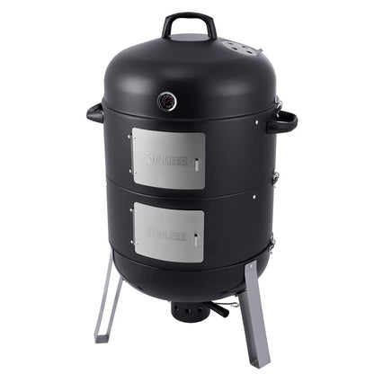 - SUNLIFER | BBQ Charcoal Smoker Grill | 3-in-1 Heavy Duty Barbecue Grill -