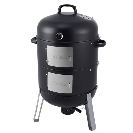 - SUNLIFER | BBQ Charcoal Smoker Grill | 3-in-1 Heavy Duty Barbecue Grill -