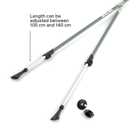 - Silva Walking Poles Aluminum Cork | Trekking Poles | Adjustable Length 105-140 cm -
