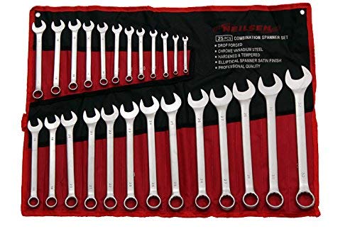 - Neilsen ct0795 Spanner Set | 25pc | (Combination-Satin Finish) 6-32mm | Silver -