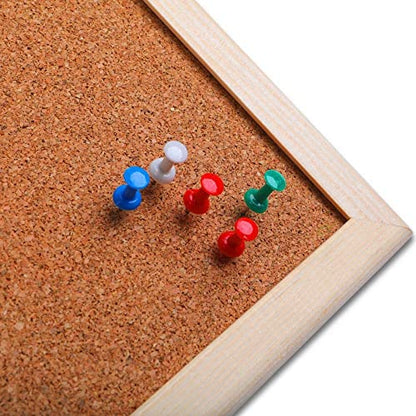 Cork Notice Pin Board Bulletin Vision Boards for Home Bedroom Offices Memo Message Pictures Planner Display Organiser Wood Frame Corkboard - Wall Mount Screws and 50 Push Pins - 400 x 300 mm
