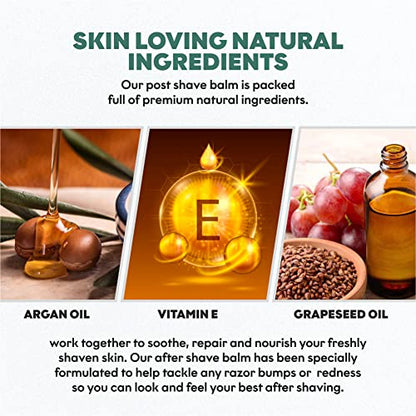 Bart's Balm Aftershave Balm 100ml Handmade–Sandalwood Oil After shave Balm Men -Argan Oil - Sensitive Post Shave Balm Men