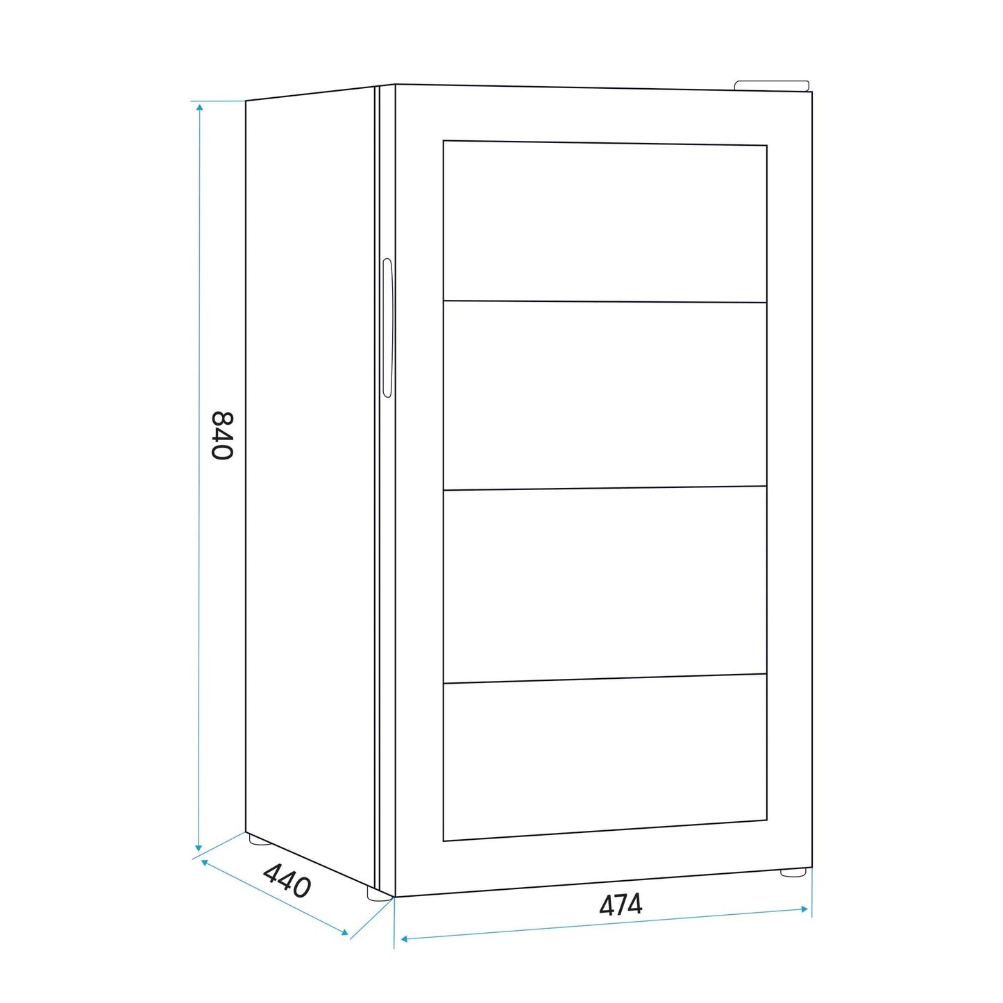 Baridi 85L Under Counter Drinks/Beer & Wine Cooler Fridge with Light, Black - DH13