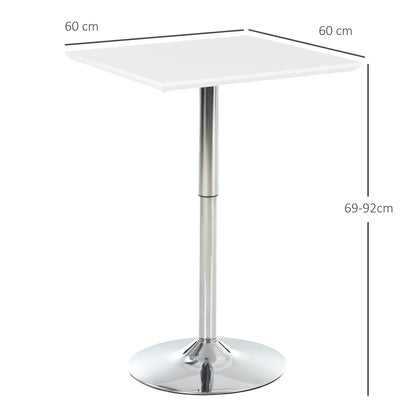 - HOMCOM Square Height Adjustable Bar Table Counter Pub Desk | With Metal Base For Home Bar -