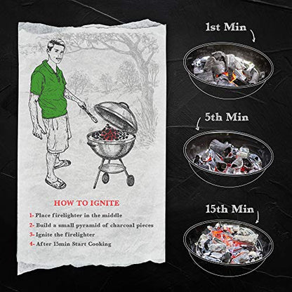 Alderline Natural Restaurant Grade Lumpwood BBQ Charcoal for Barbecues, 50L