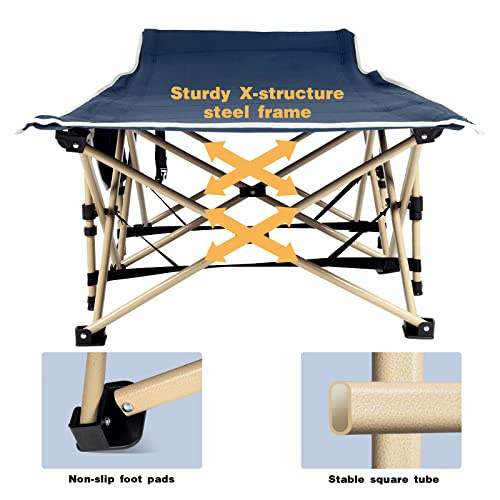 - OVERMONT Oversized Folding Camping Bed | 75 * 28" Extra Wide -