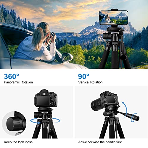 - JOILCAN Camera Tripod For Canon Nikon Sony | 65" | Aluminum Alloy Tripod Stand -