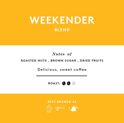 - Union Coffee | Weekender | Espresso Coffee Beans | Medium Roast | Pack of 1kg -