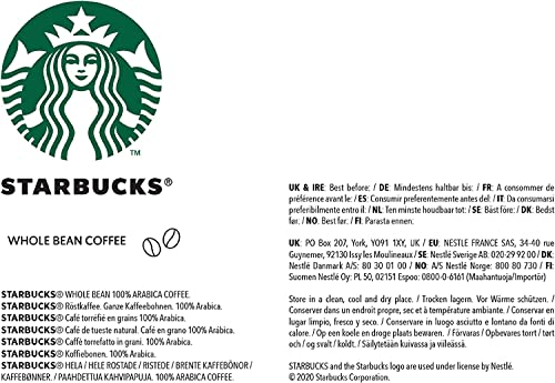 - STARBUCKS Espresso Roast | Dark Roast | Whole Bean Coffee 200g (Pack of 6) -
