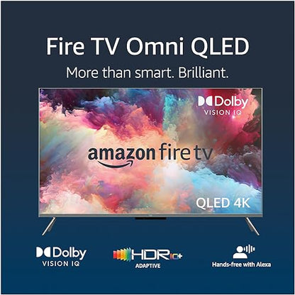 Amazon Fire TV 55-inch Omni QLED series 4K UHD smart TV, Dolby Vision IQ, local dimming, hands free with Alexa