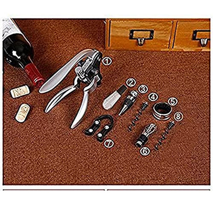 Cooko Wine Opener Set, Manual Corkscrew with Aerator and Spout, Zinc Alloy Handle Bottle Opener, Deluxe Wine Accessories with Wooden Box,