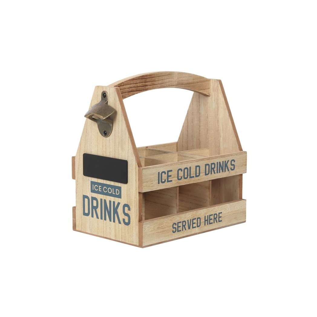 - Something Different Personalised Wooden Beer Caddy | (One Size) (Light Brown) -