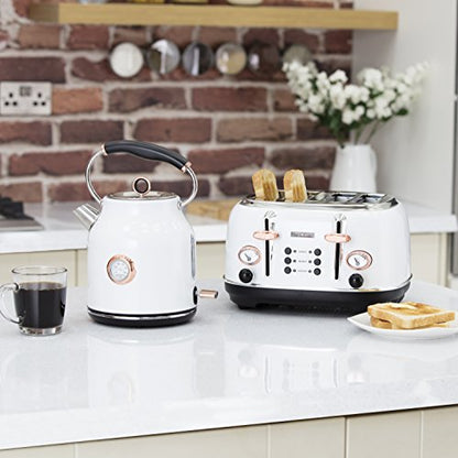 - Tower Bottega T10020W Rapid Boil Traditional Kettle | Temperature Dial -