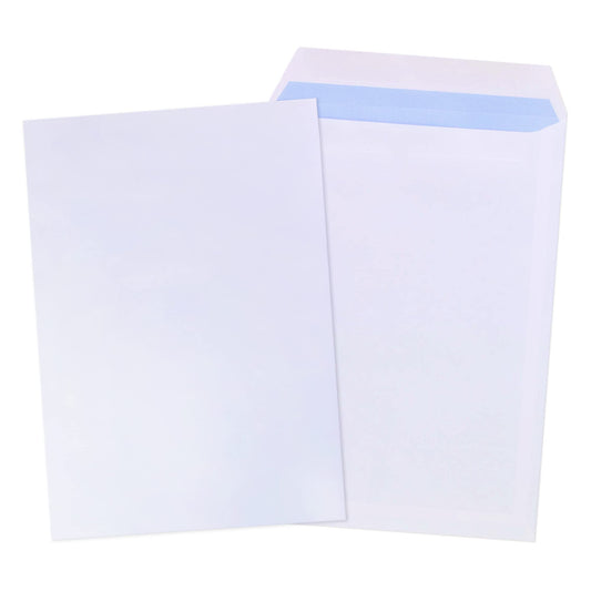 - GP Globe Packaging | 50 x C4 A4 White Plain Self Seal Paper Envelopes -