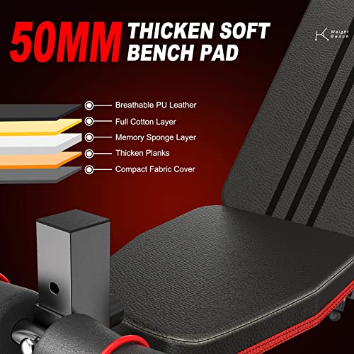 - Naspaluro Weight Bench Adjustable | Full Body Exercise Folding Fitness Workout Bench -