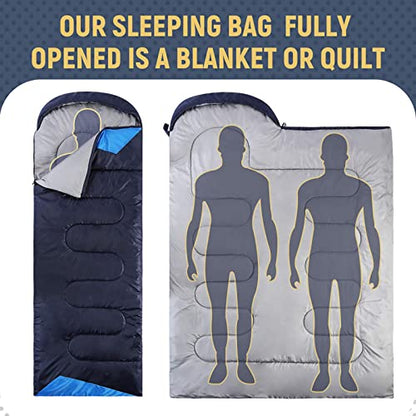 - Sleeping Bags for Adults | Backpacking Lightweight Waterproof | 3 Seasons -