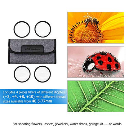 - JJC 58mm Close-Up Macro Filter Kit | (+2, 4, 8, 10) | Filter Pouch -