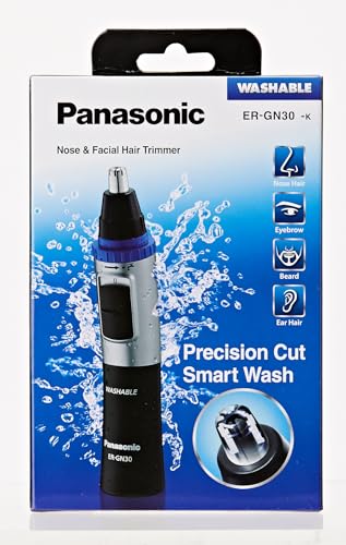 - Panasonic ER-GN30 | Wet & Dry Electric Facial Hair Ear and Nose Hair Trimmer -