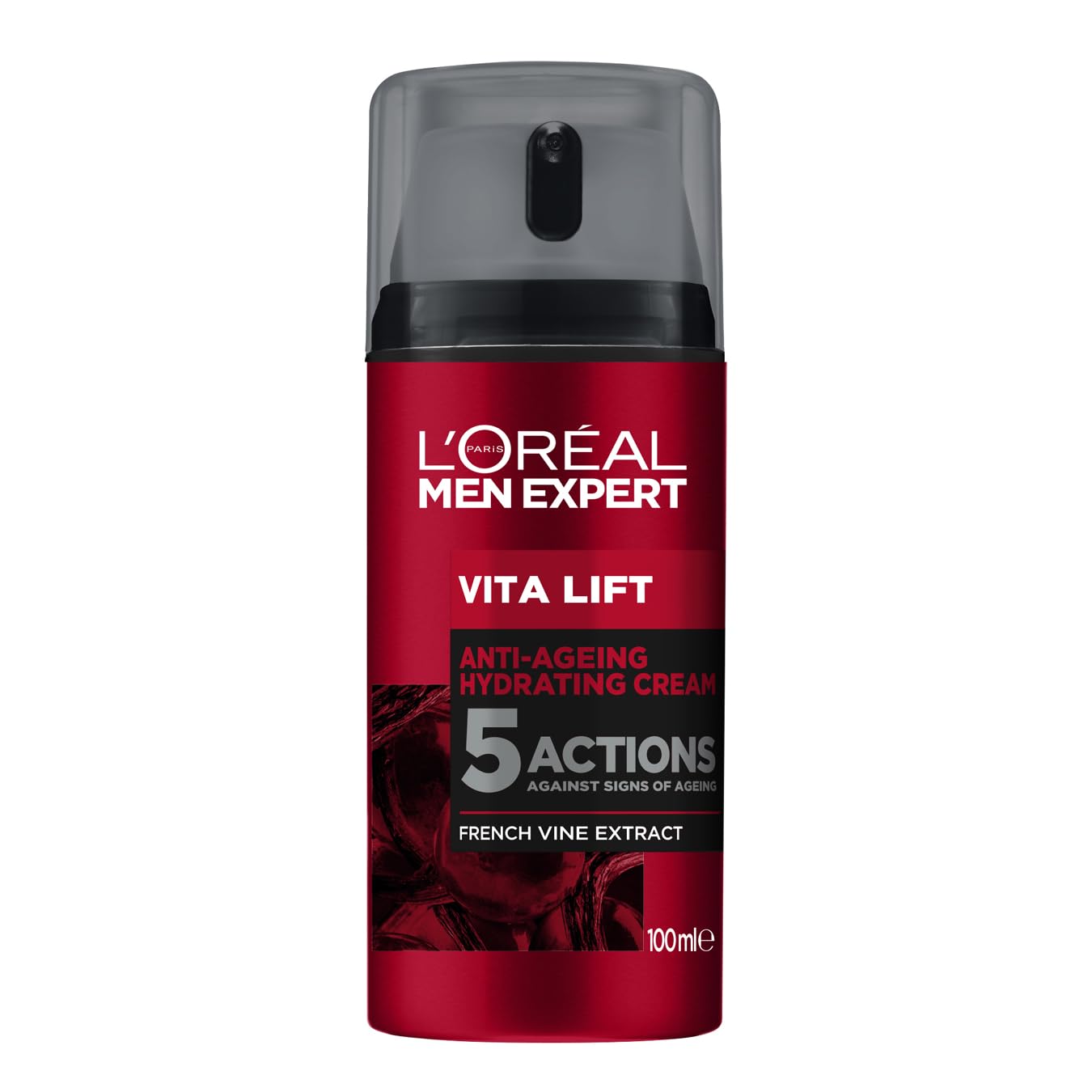 - L'Oréal Men Expert Vita Lift | 5 Anti Ageing Actions, Pro-Retinol & Peppermint, Moisturiser | 100 ml -