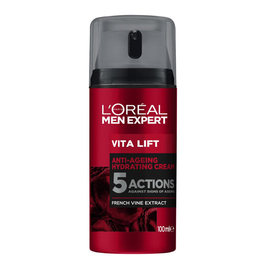 - L'Oréal Men Expert Vita Lift | 5 Anti Ageing Actions, Pro-Retinol & Peppermint, Moisturiser | 100 ml -