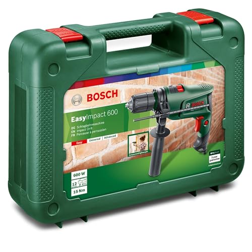 Bosch Electric Combi Drill EasyImpact 600 (600 W, in Carrying Case), Dark Green