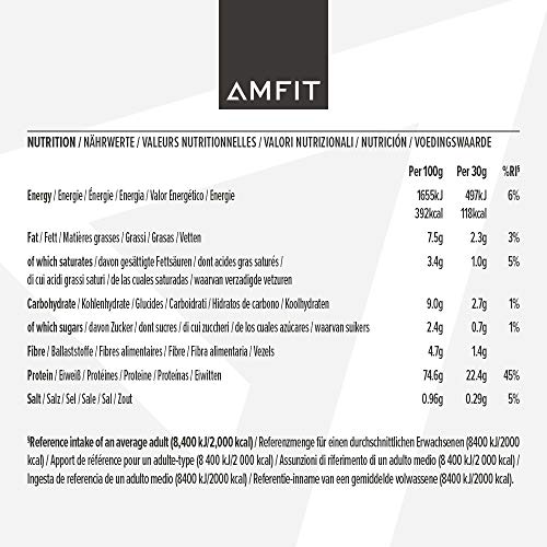 Amazon Brand - Amfit Nutrition Whey Protein Powder, Chocolate Hazelnut Flavour, 33 Servings, 1 kg (Pack of 1)