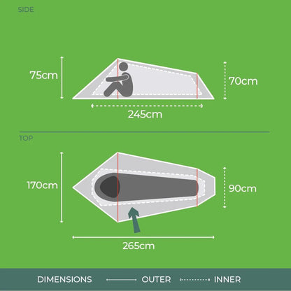 - Highlander Blackthorn 1 Man Tent | Lightweight & Waterproof | 4 Season Tent for 1 Person | Quick And Easy Pitch Ultra Low -