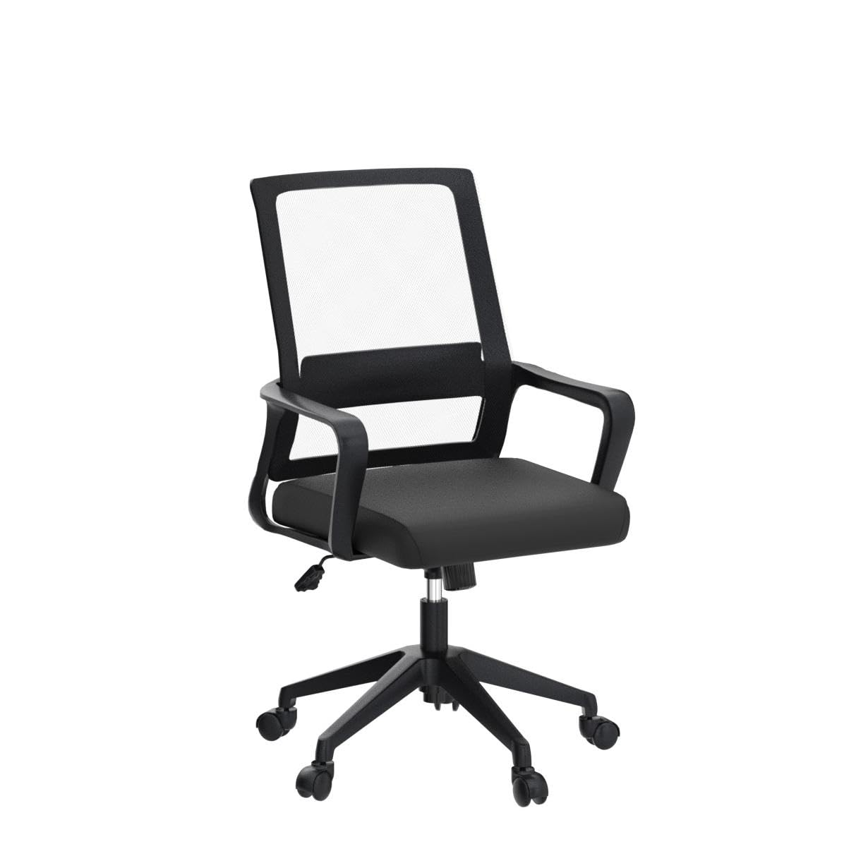 - T-THREE | Adjustable Office Chair | Ergonomic Mesh Swivel Chair | Lumbar Support | Seat for Home Office | Black -