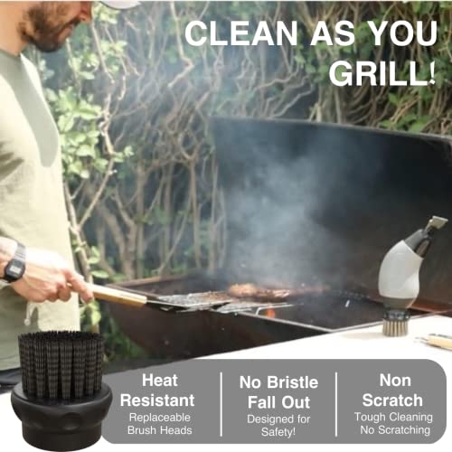 - Sizzle Buddy BBQ Brush with Scraper | Stainless Steel BBQ Cleaning Brush -