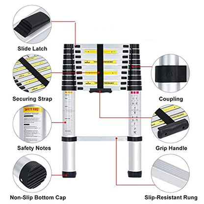 - Multibao 8.5Ft 2.6M Telescopic Ladders | Telescoping Extendable Aluminium Folding -