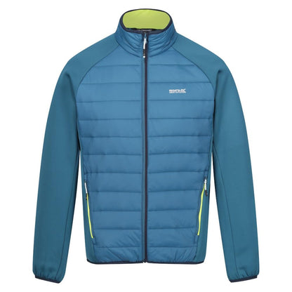 - Regatta Mens Hybrid Full Zip Jacket Padded Coat | Moroccan Blue(Citron Lime) -