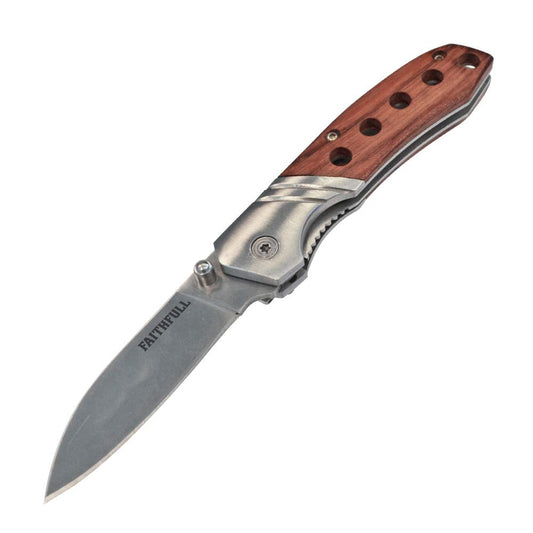 - Faithfull FAIWPKSINGLE Single Blade Knife | 63mm Stainless Steel Blade Hardwood Handle -