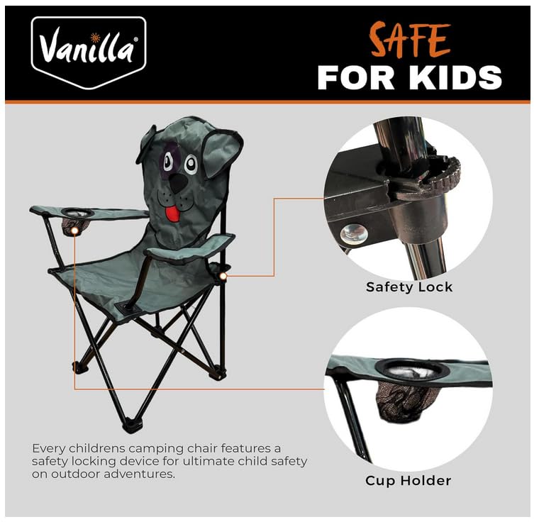 - Kids Camping Chair Kids Garden Chair | Toddler Saftey Lock | Lightweight Childs Compact Chair with Cup Holder -