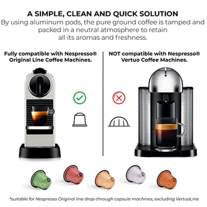 - Grano Milano Variety Pack with Decaf 50 Aluminium Coffee Pods | Compatible with Nespresso Original line  | Medium & Dark Roast Coffee Capsules Made in Italy -