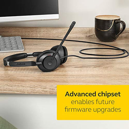 - Jabra Evolve2 30 Headset | Noise Cancelling Microsoft Teams Certified Stereo Headphones With 2-Microphone Call Technology -