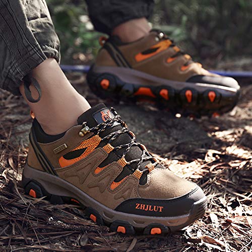 - Unitysow Men's Trekking Hiking Shoes -  Walking Shoes -Trainers Outdoor Lightweight Camping Climbing -Shoes Sneaker,Brown-2,8 UK