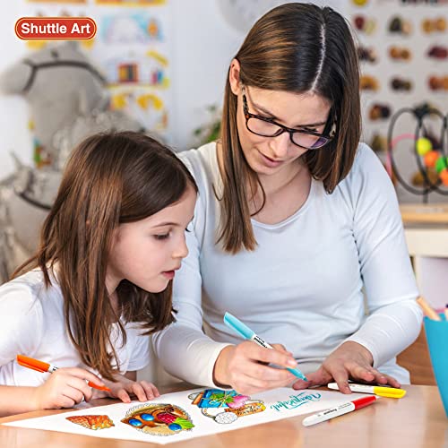 - Shuttle Art Permanent Markers | 24 Colors | Fine Point Assorted Colors | Permanent Marker Set -