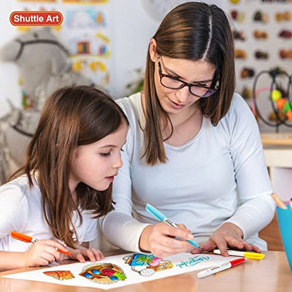 - Shuttle Art Permanent Markers | 24 Colors | Fine Point Assorted Colors | Permanent Marker Set -