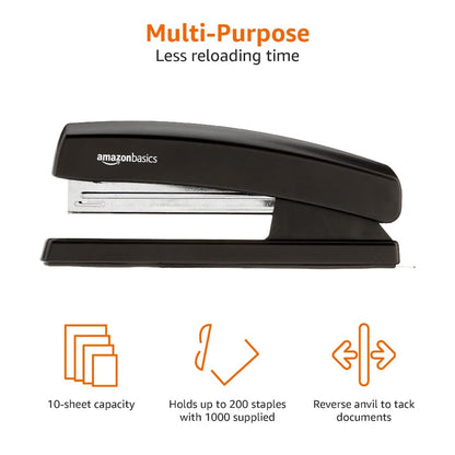 Amazon Basics Stapler With 1000 Staples, Matte Black