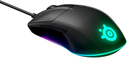 - SteelSeries Rival 3 | Gaming Mouse | 8,500 CPI | TrueMove Core Optical Sensor | 6 Programmable Buttons | Black -
